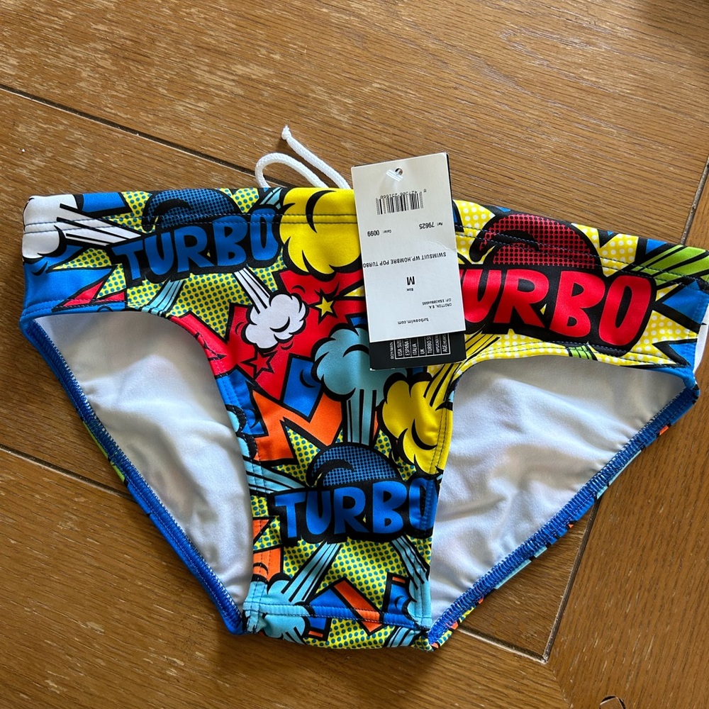 Turbo Colorful Graphic Swim Briefs Size 32